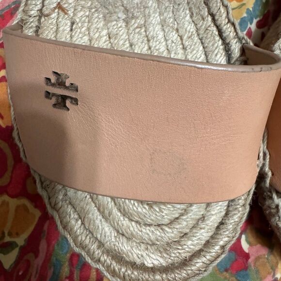Tory Burch Bima espadrille wedge nude color sandal size 8 - Picture 5 of 10